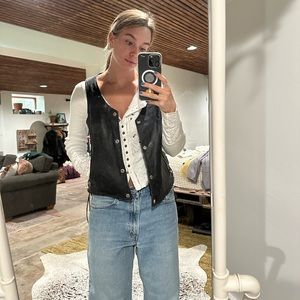 Unik vintage leather biker vest
